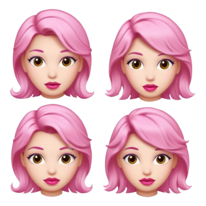 woman Pink lips, deifferent hair sticker