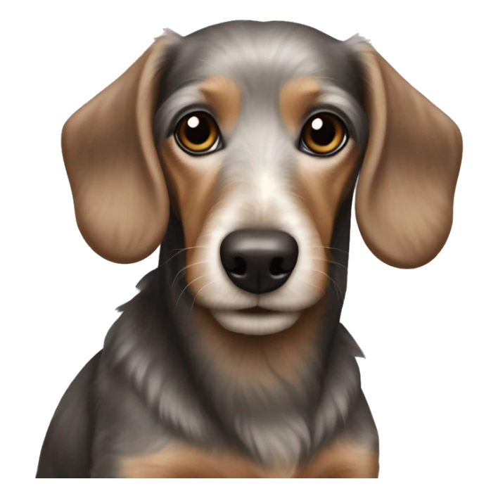 Dachshund and poodle mix grey brown  sticker