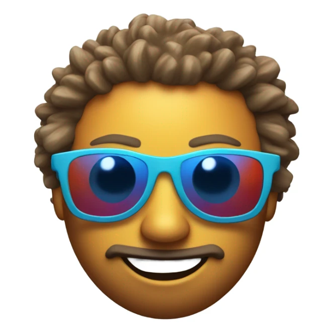 sporty sun, with sporty sunglasses, 80s style sticker