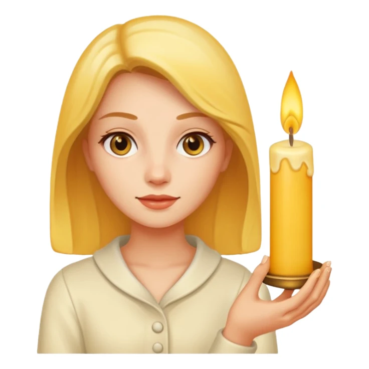  woman holding candle sticker