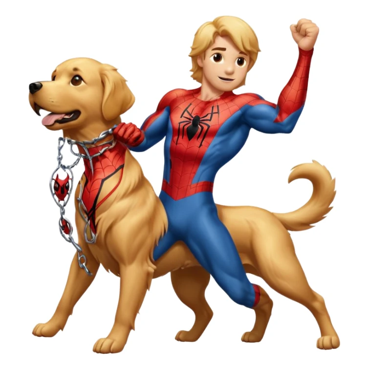 The amazing Spider-Man with a golden retriever sticker