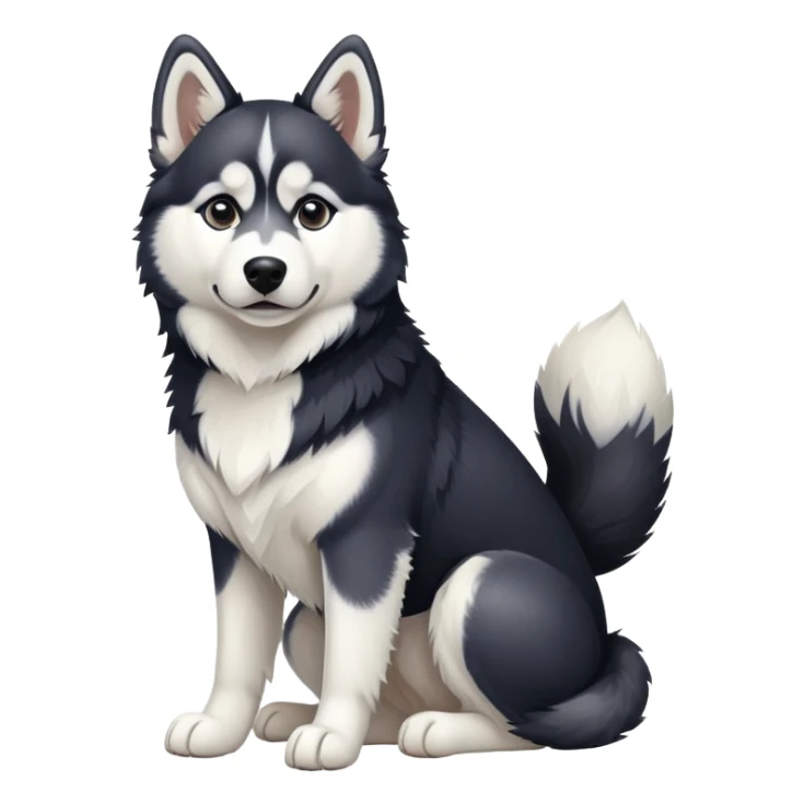 Black and white husky sitting sticker