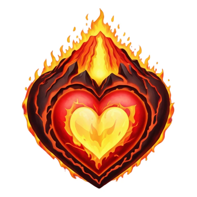 volcano heart sticker