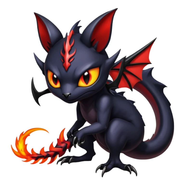 Shiny Epic Evil Badass Dark Gothic Noibat-Salandit-Litten-Hybrid sticker