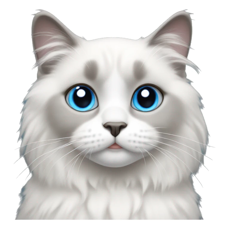 Grey full face & white ragdoll cat blue eyes sticker