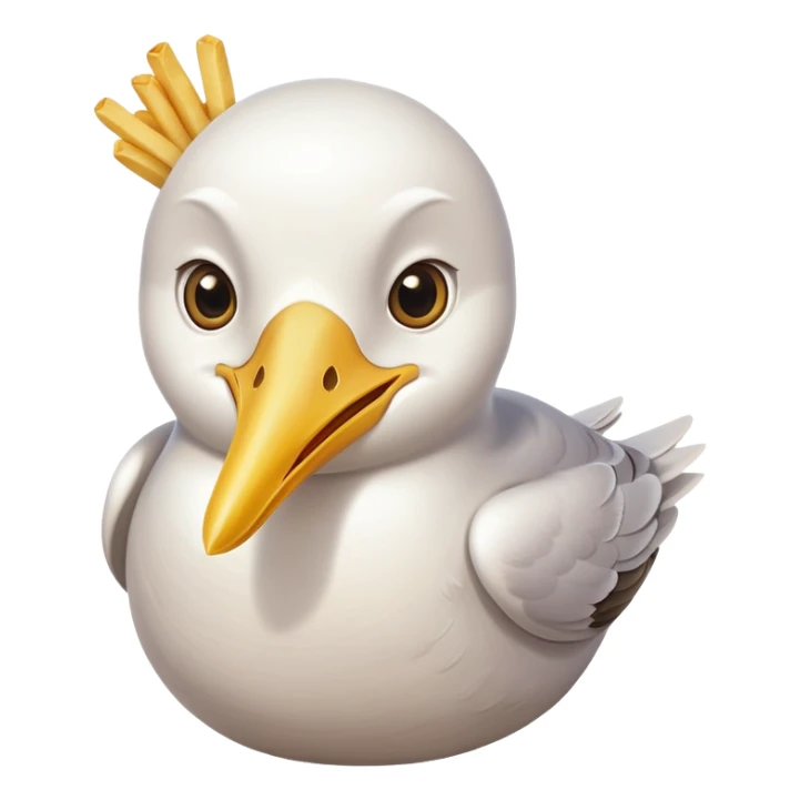 Seagull with a fry in its beak  sticker