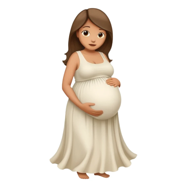 heavily pregnant woman with extremely large overdue belly sticker