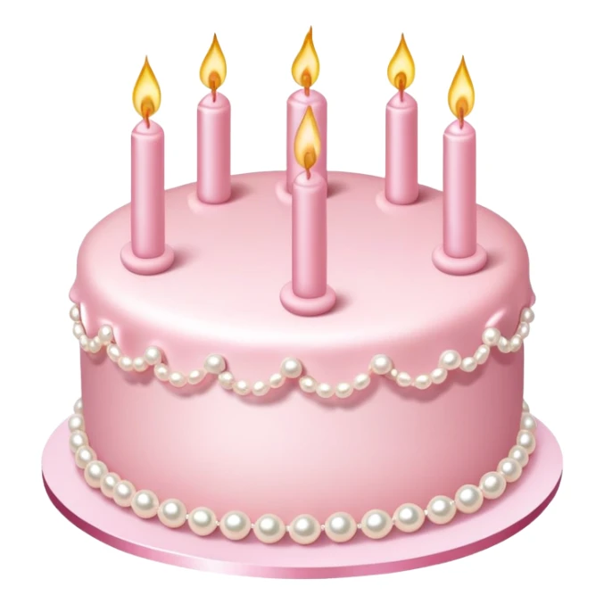 pearl light pink birthday cake with pearl decorations sticker