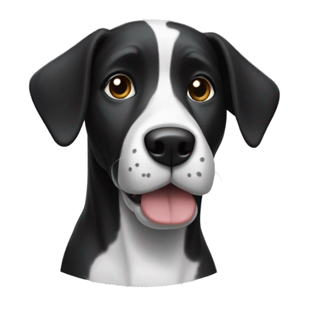 Black and white dog with one tall ear and one floppy ear  sticker