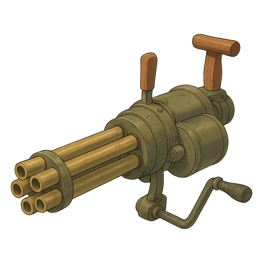 ghibli style gatling gun sticker