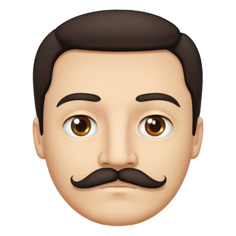 man face with mustache, medium eyes, medium light skin, dark hair, no neck sticker