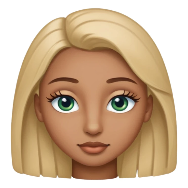 Light brown skin with blue green a  little bit brown eyes cute pretty lashes and small nose sticker