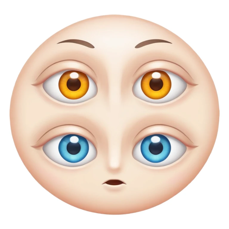two eyes looking in different directions, playful and expressive sticker