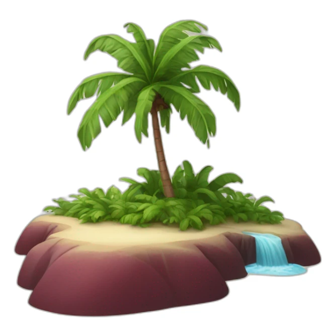 burgundy coloured palm, on a small island sticker