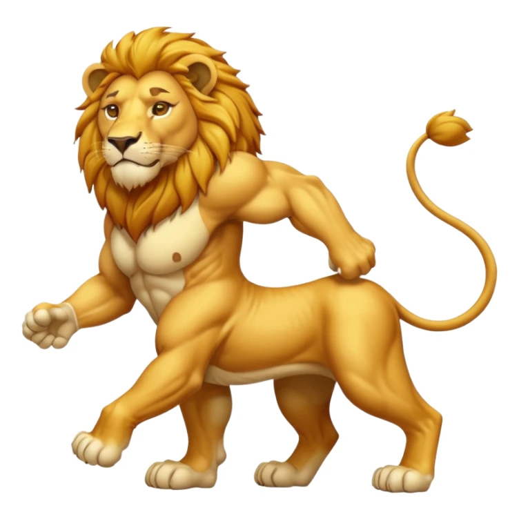 High resolution of   realistic full body lion distorted , no extra hybrid sticker