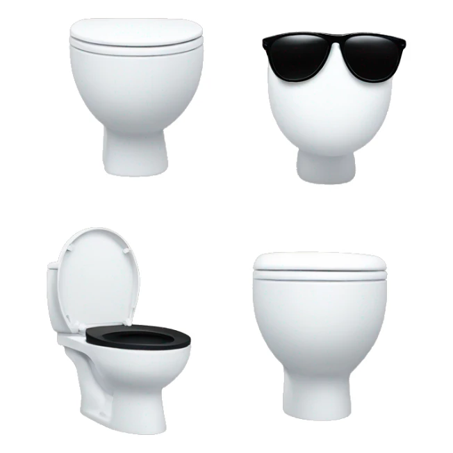 skibdi toilet with black sunglasses sticker