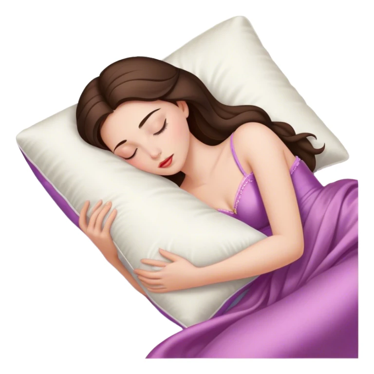 sleeping beauty brunette white girl with a silk pillow sticker
