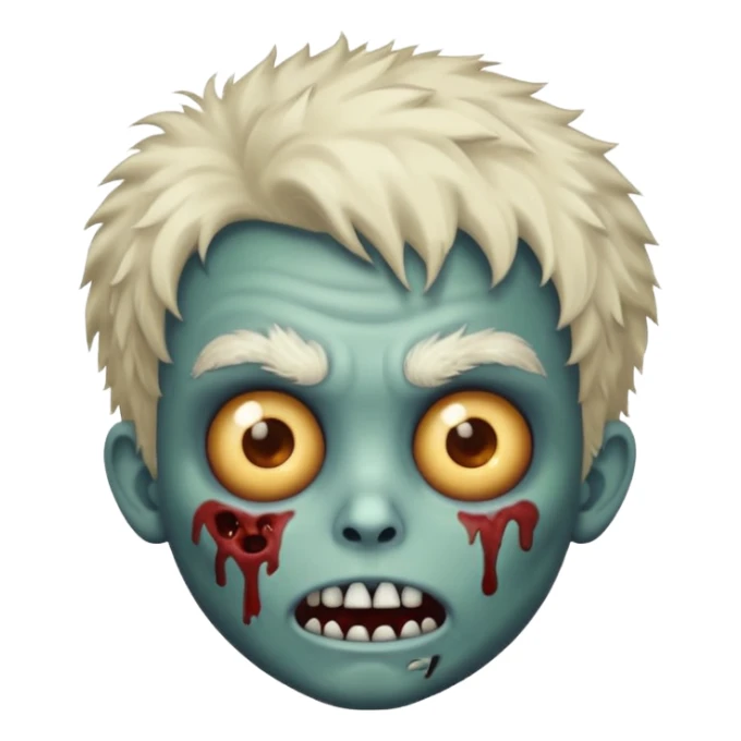 emoji zombie boy with fluffy hair  sticker