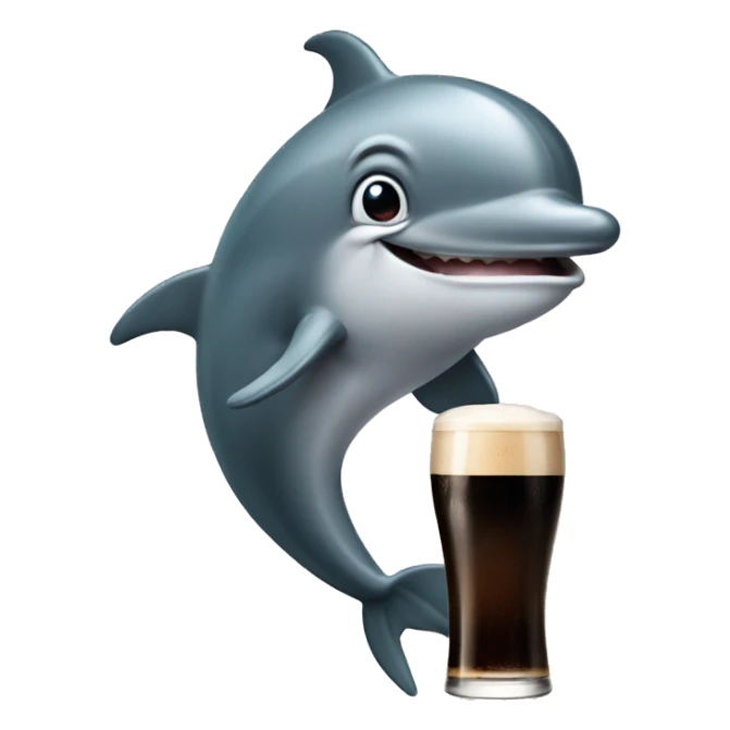 Dolphin with pint of Guinness saying or 10 times sticker
