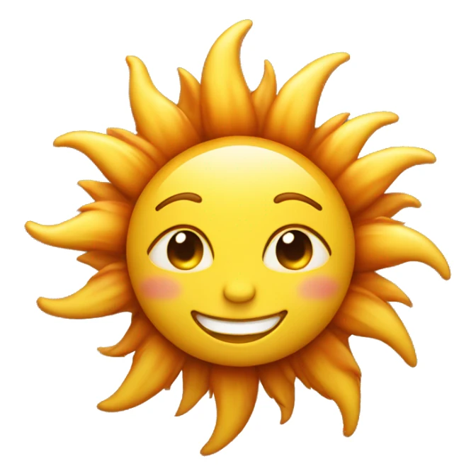 Sun with a smile and long caramel hair sticker