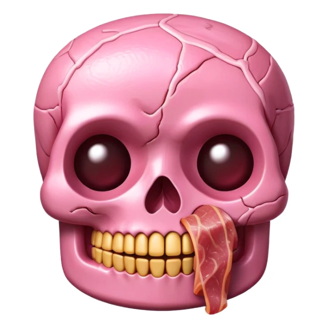 kawaii skull EMOJI made of SPAM MEAT sticker