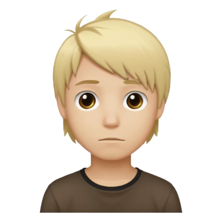 boy with blonde hair emo, shirt color brown sticker