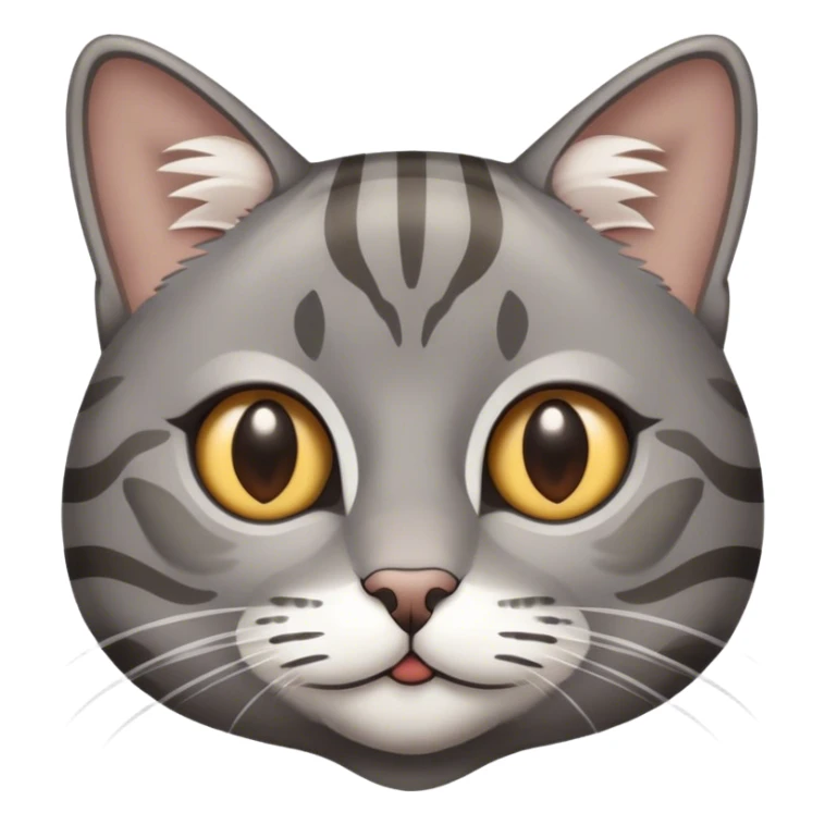 grey tabby cat white stripe brown eyes sticker