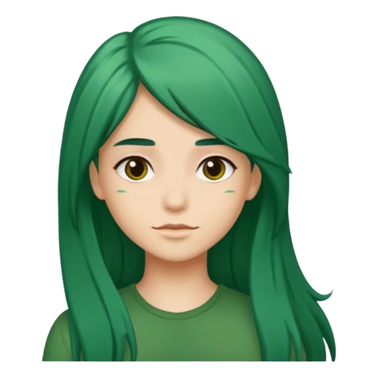 darker green and longer hair please sticker
