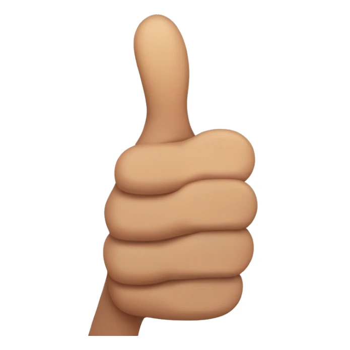 thumbs up with very long thumb with a mixed skin tone sticker