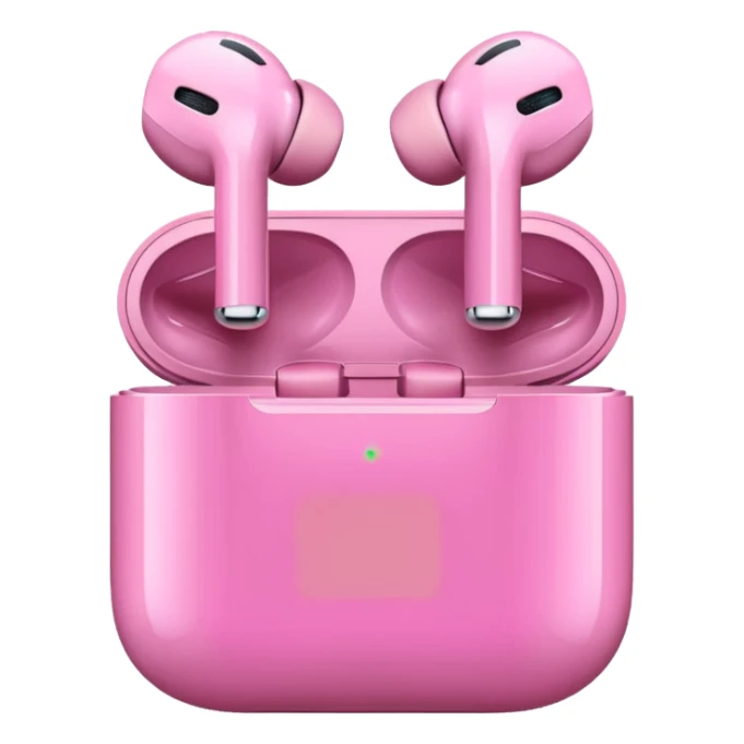 Unos audífonos color rosado unos airpods sticker