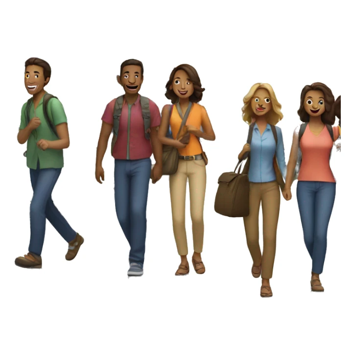 group of people going on a trip sticker