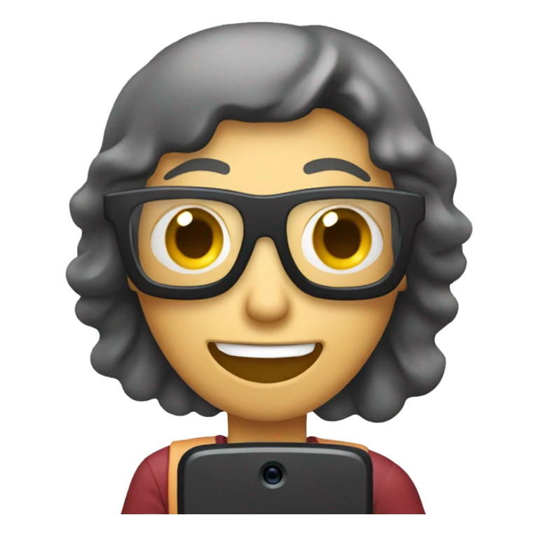 A person taking a picture with a cell phone sticker