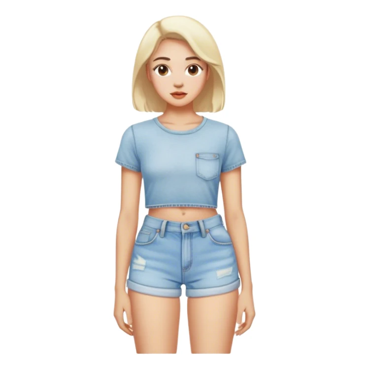 vintage light wash women's denim shorts sticker