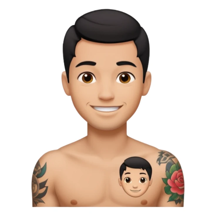 A man in tattoos handsome with flirty smile sticker