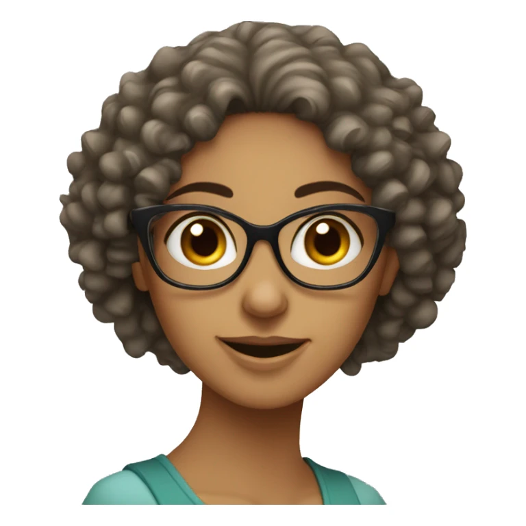 Curly haired Arab girl with glasses sticker