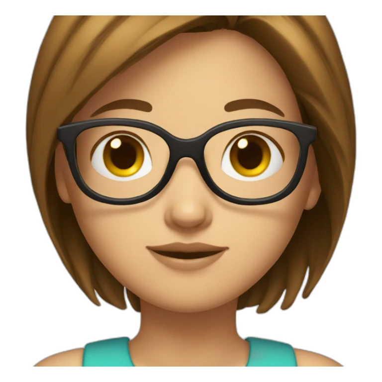 girl-with-brown-hair-and-round-glasses sticker