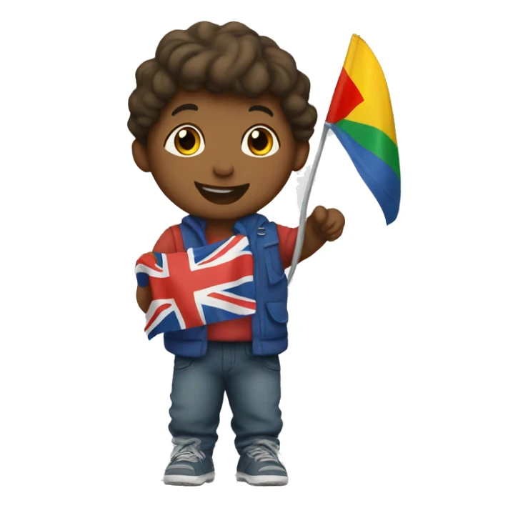 A little child holding a flag that says: Do it!!! sticker