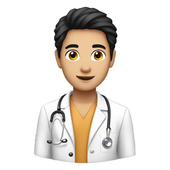 young medical asean student with black hair sticker