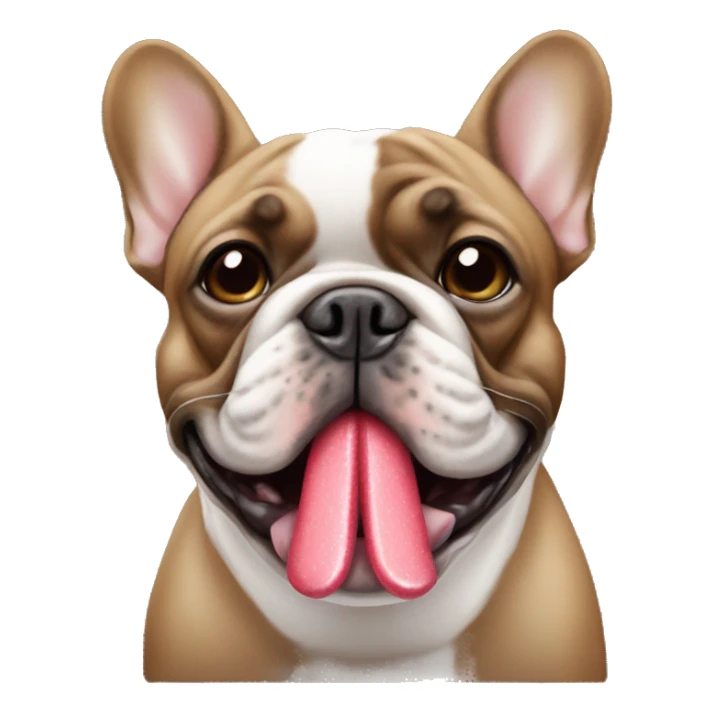 French Bulldog in Brown with chewing gum sticker