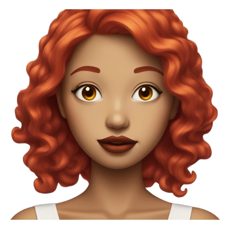 Red hair Lipstick Face covered in milk liquid sticker