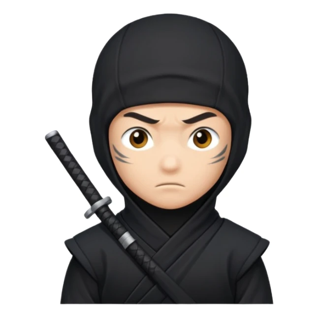 un ninja con una remera negra que diga LDM con letras blancas sticker