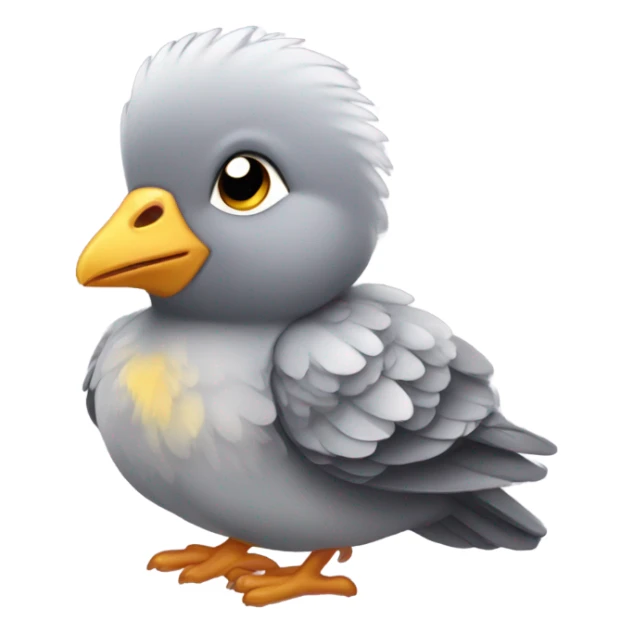 Baby pigeon yellow still closed eyes sticker