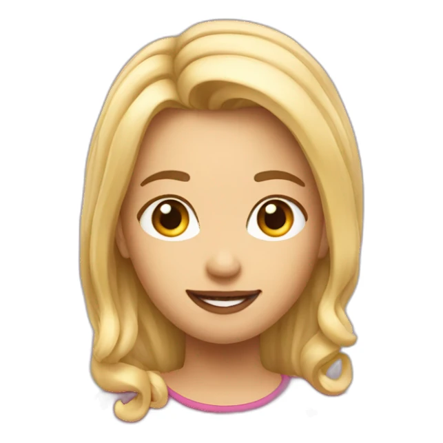 Sweet Smart rounded face blonde wiith half hair sticker