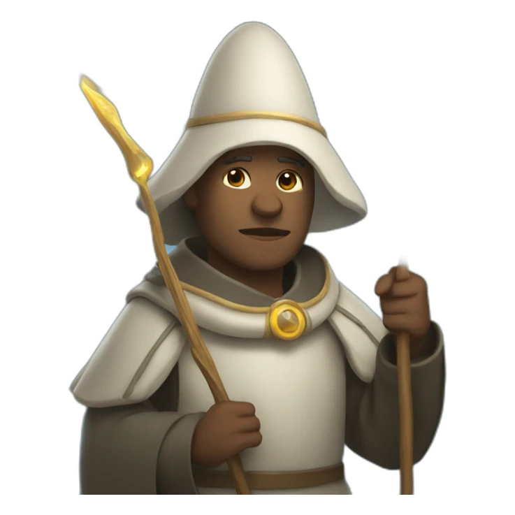 pilgrim with a staff and a halo of light sticker