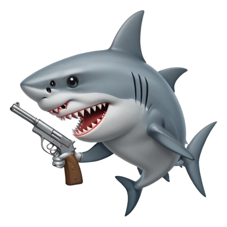Shark with a gun sticker
