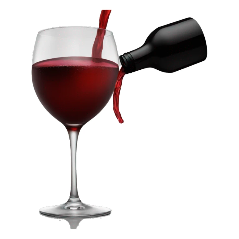red drink being poured into a black wine glass  sticker