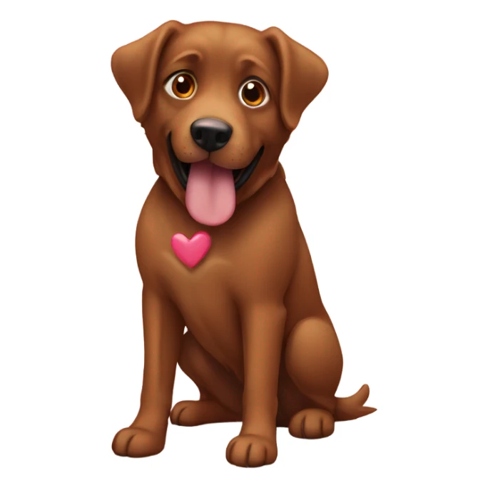 I love you brown dog sticker