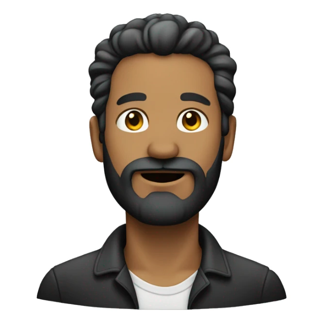 Homme avec barbe noir et sans cheveux sticker