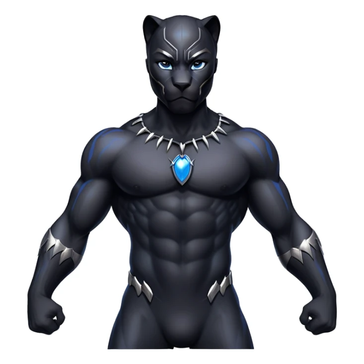 black panther with blue eyes and a man body sticker