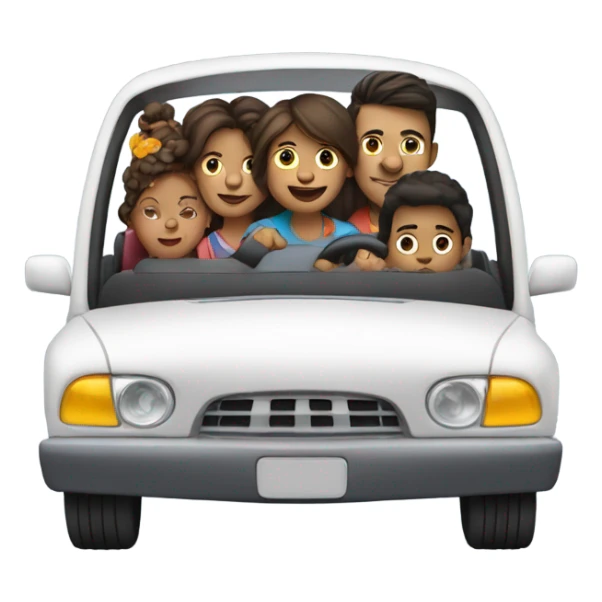 Family of 8 driving car sticker